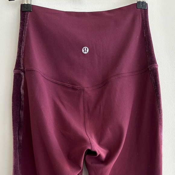 Lululemon Align Super High Rise Velvet Stripe Leggings, Garnet Red, Women's 4 - Picture 12 of 16